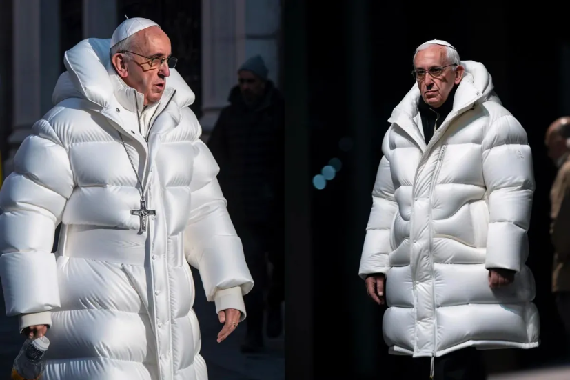 Pope balenciaga coat Midjourney