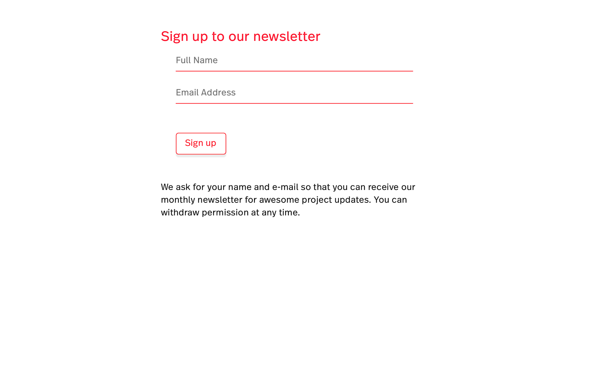 Sign up Newsletter GDPR image 1