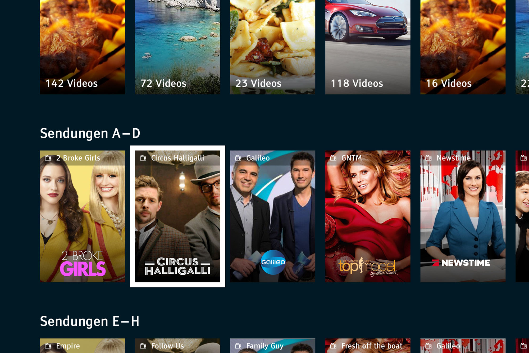 ProSieben Visual Sendungen