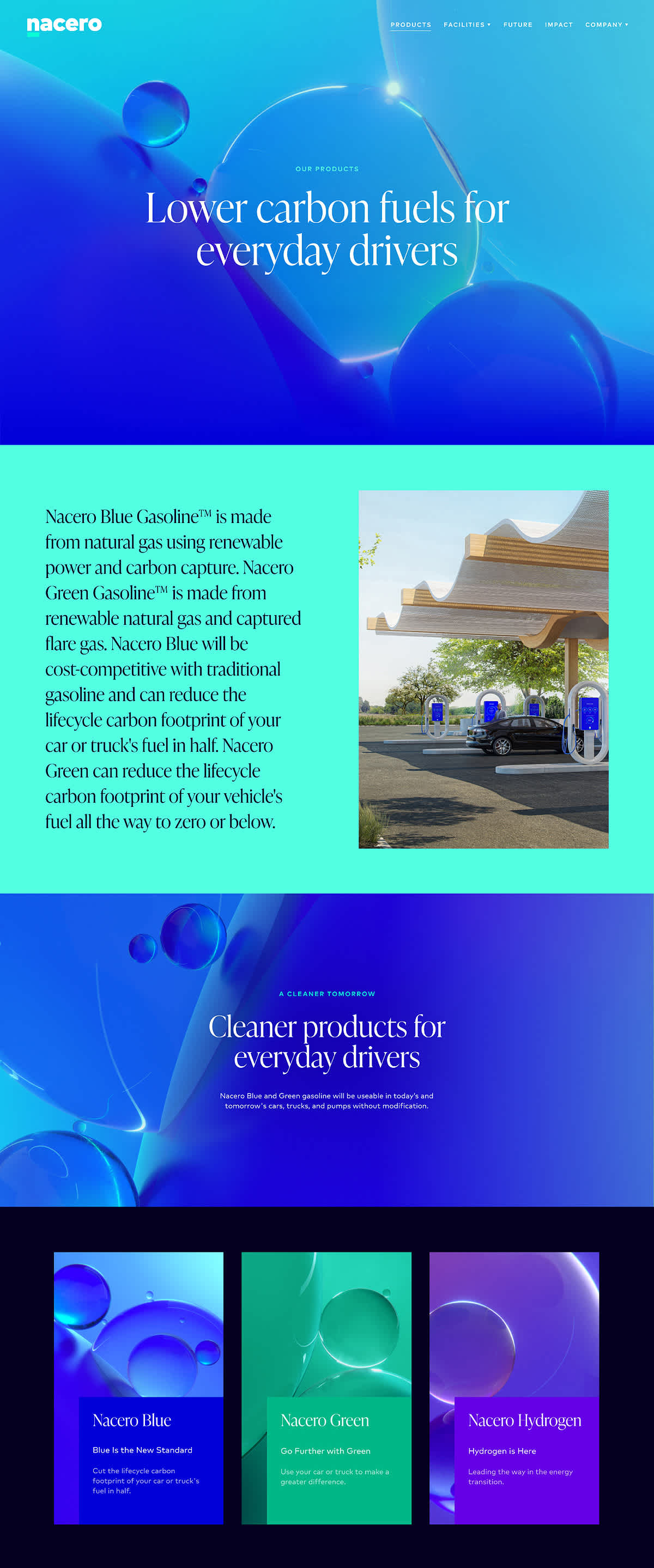 Nacero Products Page Screenshot